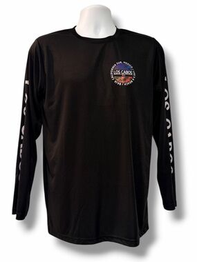 Los Cabos Baja California Rash Guard Shirt Men’s M Black Long Sleeve Surf Swim